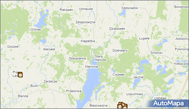 mapa Stara Hańcza, Stara Hańcza na mapie Targeo