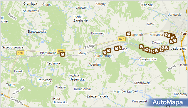 mapa Suchostruga, Suchostruga na mapie Targeo