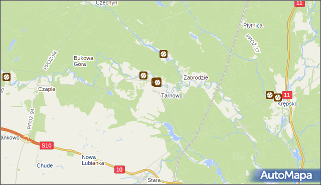 mapa Tarnowo gmina Szydłowo, Tarnowo gmina Szydłowo na mapie Targeo