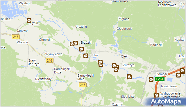 mapa Tur gmina Szubin, Tur gmina Szubin na mapie Targeo