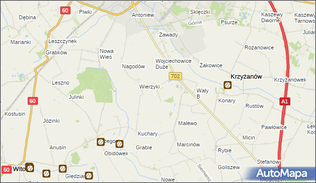 mapa Wały A, Wały A na mapie Targeo