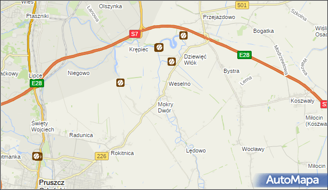 mapa Wiślina, Wiślina na mapie Targeo