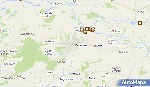 mapa Zagórów, Zagórów na mapie Targeo