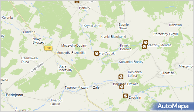 mapa Żery-Pilaki, Żery-Pilaki na mapie Targeo