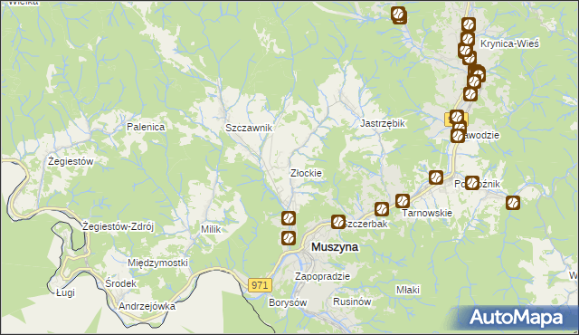 mapa Złockie, Złockie na mapie Targeo