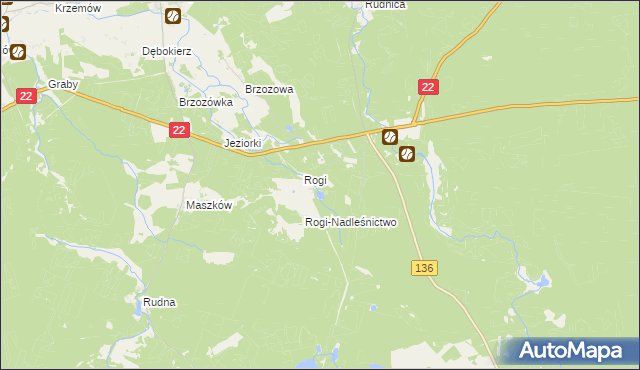 mapa Zofiówka gmina Lubniewice, Zofiówka gmina Lubniewice na mapie Targeo