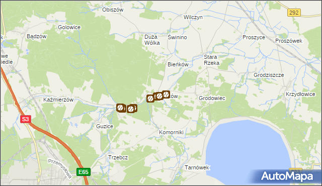 mapa Żuków gmina Polkowice, Żuków gmina Polkowice na mapie Targeo