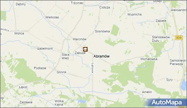 mapa Abramów powiat lubartowski, Abramów powiat lubartowski na mapie Targeo