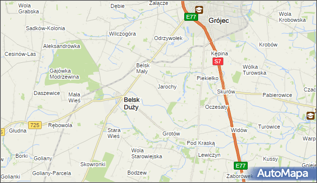 mapa Anielin gmina Belsk Duży, Anielin gmina Belsk Duży na mapie Targeo
