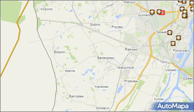 mapa Będargowo gmina Kołbaskowo, Będargowo gmina Kołbaskowo na mapie Targeo