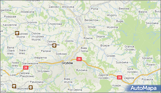 mapa Biała Niżna, Biała Niżna na mapie Targeo