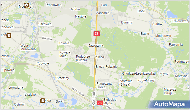 mapa Bilcza gmina Morawica, Bilcza gmina Morawica na mapie Targeo