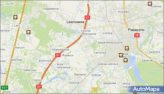 mapa Bobrowiec gmina Piaseczno, Bobrowiec gmina Piaseczno na mapie Targeo
