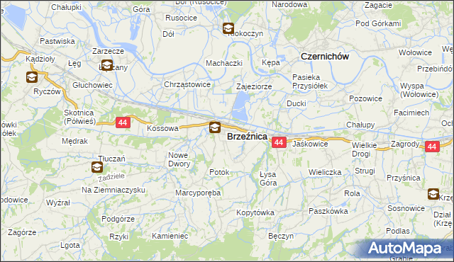 mapa Brzeźnica powiat wadowicki, Brzeźnica powiat wadowicki na mapie Targeo
