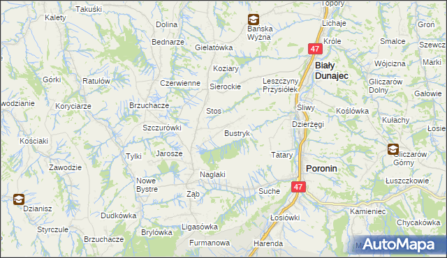 mapa Bustryk, Bustryk na mapie Targeo