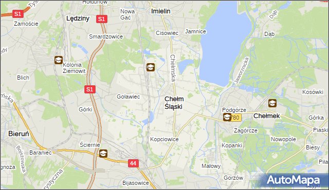 mapa Chełm Śląski, Chełm Śląski na mapie Targeo
