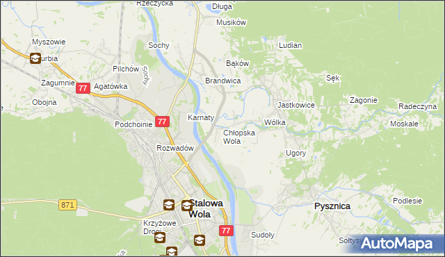 mapa Chłopska Wola, Chłopska Wola na mapie Targeo
