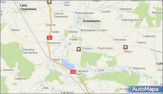 mapa Chróścin, Chróścin na mapie Targeo