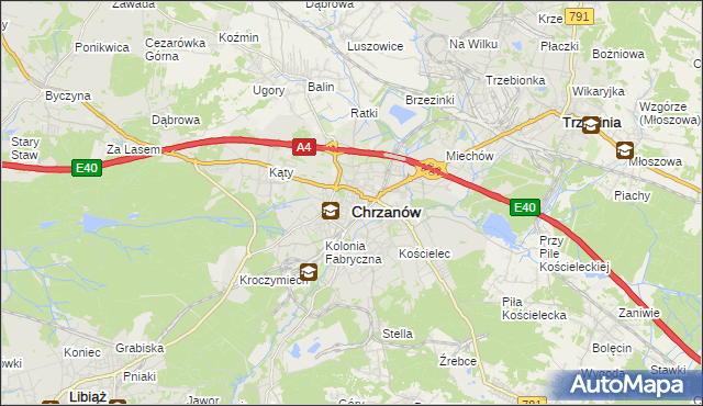 mapa Chrzanów, Chrzanów na mapie Targeo