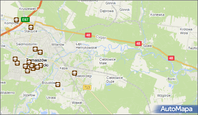 mapa Ciebłowice Małe, Ciebłowice Małe na mapie Targeo
