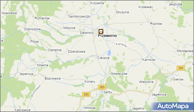 mapa Cierpice gmina Przeworno, Cierpice gmina Przeworno na mapie Targeo