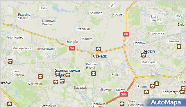 mapa Czeladź, Czeladź na mapie Targeo