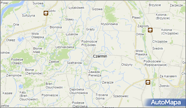 mapa Czermin powiat mielecki, Czermin powiat mielecki na mapie Targeo
