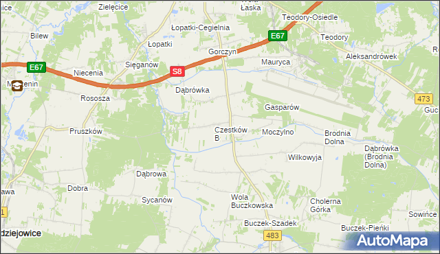 mapa Czestków-Osiedle, Czestków-Osiedle na mapie Targeo