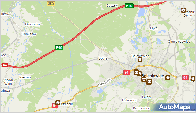 mapa Dobra gmina Bolesławiec, Dobra gmina Bolesławiec na mapie Targeo