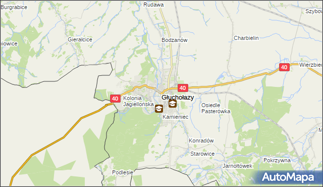 mapa Głuchołazy, Głuchołazy na mapie Targeo