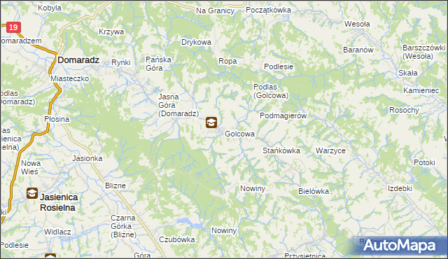 mapa Golcowa, Golcowa na mapie Targeo