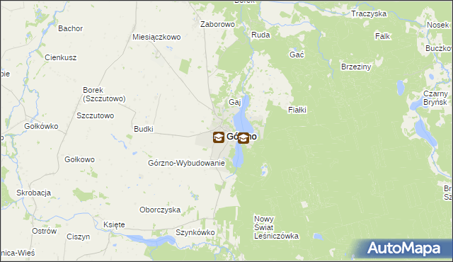 mapa Górzno powiat brodnicki, Górzno powiat brodnicki na mapie Targeo