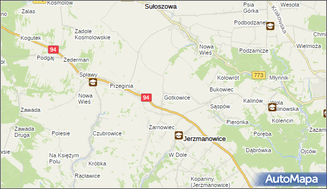 mapa Gotkowice, Gotkowice na mapie Targeo