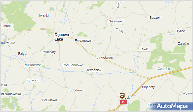 mapa Grabówiec gmina Bobrowo, Grabówiec gmina Bobrowo na mapie Targeo