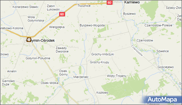 mapa Grochy-Imbrzyki, Grochy-Imbrzyki na mapie Targeo