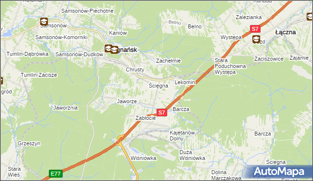 mapa Gruszka gmina Zagnańsk, Gruszka gmina Zagnańsk na mapie Targeo