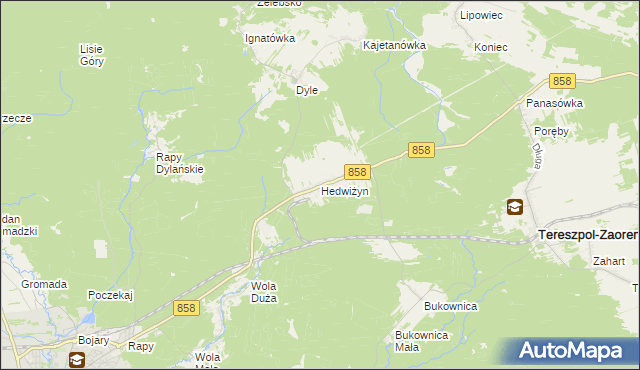 mapa Hedwiżyn, Hedwiżyn na mapie Targeo