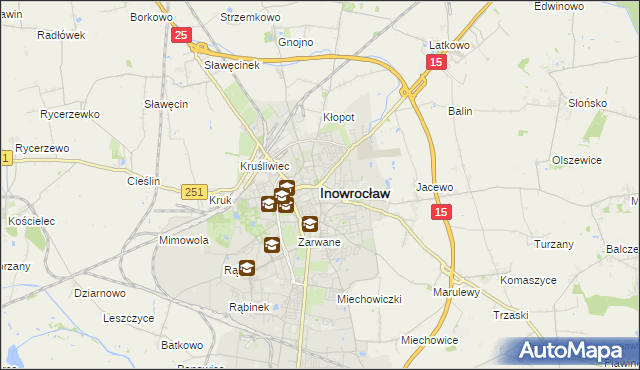 mapa Inowrocławia, Inowrocław na mapie Targeo