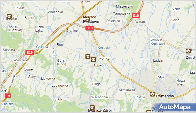 mapa Iwonicz, Iwonicz na mapie Targeo