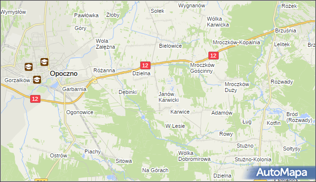 mapa Janów Karwicki, Janów Karwicki na mapie Targeo