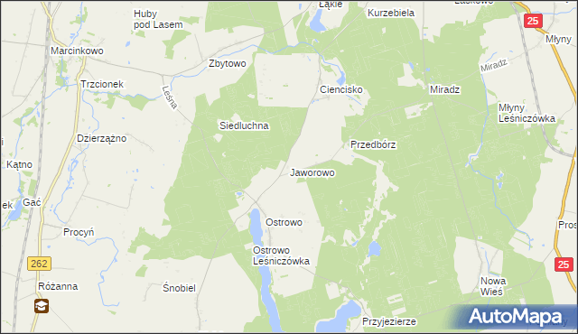 mapa Jaworowo gmina Strzelno, Jaworowo gmina Strzelno na mapie Targeo