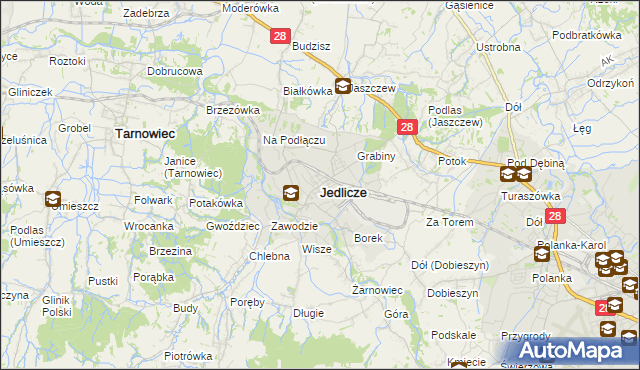mapa Jedlicze, Jedlicze na mapie Targeo