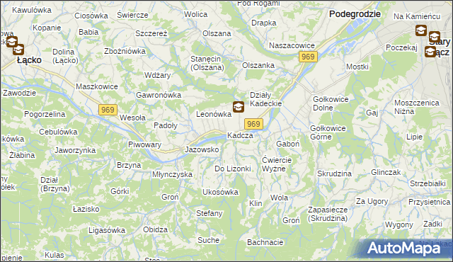 mapa Kadcza, Kadcza na mapie Targeo