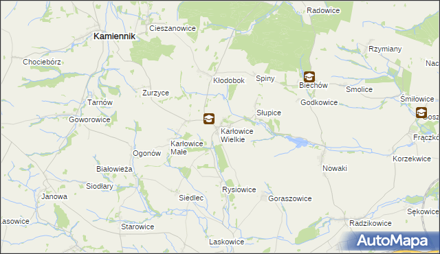 mapa Karłowice Wielkie, Karłowice Wielkie na mapie Targeo
