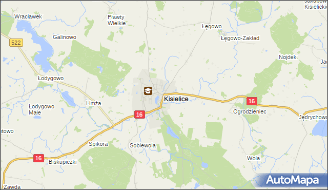 mapa Kisielice, Kisielice na mapie Targeo