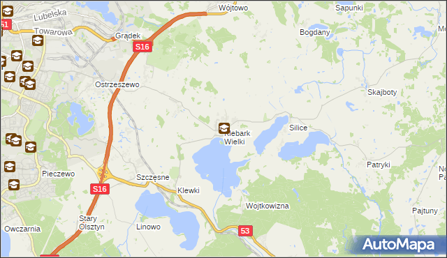 mapa Klebark Wielki, Klebark Wielki na mapie Targeo