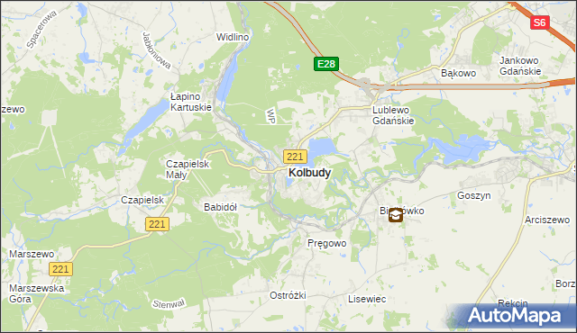 mapa Kolbudy, Kolbudy na mapie Targeo