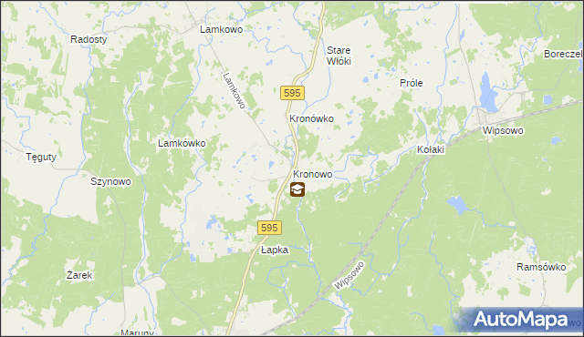 mapa Kronowo gmina Barczewo, Kronowo gmina Barczewo na mapie Targeo