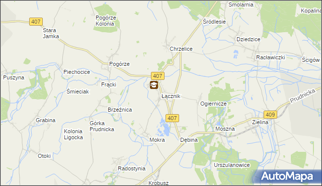 mapa Łącznik, Łącznik na mapie Targeo