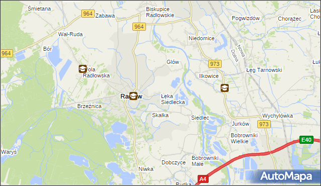mapa Łęka Siedlecka, Łęka Siedlecka na mapie Targeo